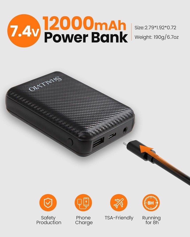 Men's Fleece Heated Vest with 7.4V 12000mAh Battery Pack Included, 8