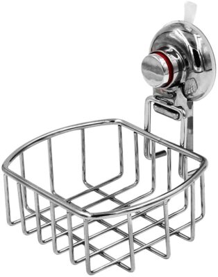 ESYLIFE Vacuum Suction Cup Shower Soap Dish Holder Chrome Finished