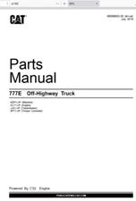 CAT Caterpillar 777E Off-Highway Truck KDP1-Up Parts Catalog Manual PDF USB