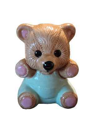 Vintage Rob Roy 644 Teddy Bear Bank W/ Rubber Stopper 7.5'' X 6.5''W