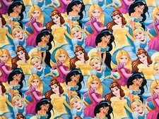 DISNEY PRINCESS FABRIC PACKED PRINCESSES SPRING CREATIVE 100 COTTON 17 x44