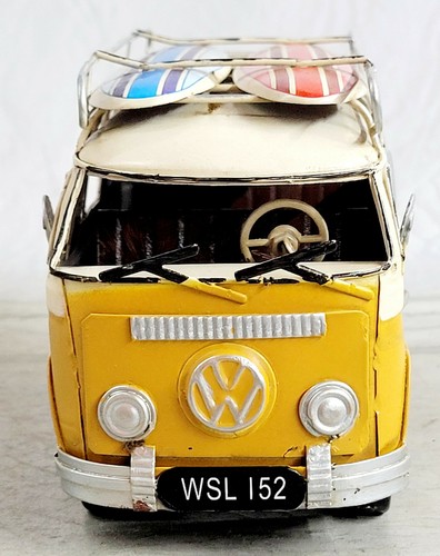 1964 Decorativo Deluxe Autobús en Amarillo y Blanco - Hojalata Modelo Con / Surf - Imagen 3 de 6