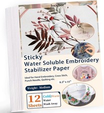 Water Soluble Stabilizer for Embroidery Printable - Jecqbor 12PCS 8.5''x 11'' St