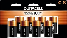 Duracell Coppertop C Batteries, 8 Count Pack, C Battery with Long-lasting Power,