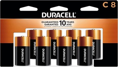 Duracell Coppertop C Batteries, 8 Count Pack, C Battery with Long-lasting Power,