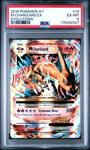 2016 POKEMON XY EVOLUTIONS #13 M CHARIZARD EX PSA 6