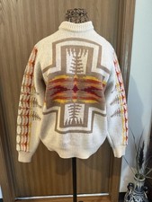 Vtg Pendleton High Grade Western Wear Wool Sweater Small Aztec Southwestern AS I