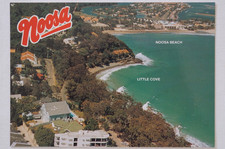 Noosa Beach & Cove Sunshine Coast Queensland Australia Vintage Souvenir Postcard