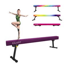 GLANT 8ft Ultrasimple Adjustable Foldable Balance Beam, Gymnastics Beam Purple