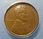 1919-S Lincoln Cent – Choice Borderline Uncirculated (ANACS AU 58) !