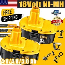 1-2x 18 V For Dewalt 18 VOLT DC9096 DC9098 Ni-MH Battery DC9099 DE9096 4.0/5.0Ah