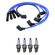 NGK 7mm Wire Set 4 Denso Nickel Spark Plug Kit For Mazda B2200 2.2L L4 CARB