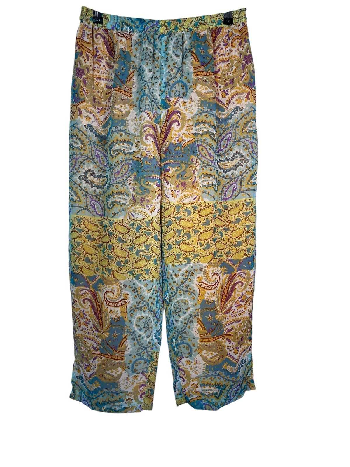 Sacred Threads Mixed Media Patchwork Pull-On Wide… - image 1