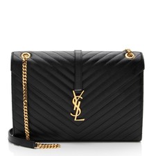 Saint Laurent Matelasse Grain de Poudre Monogram Large Shoulder Bag