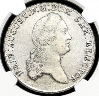 GERMAN STATES Saxony. Frederick Augustus Silver Thaler 1778 NGC AU Details