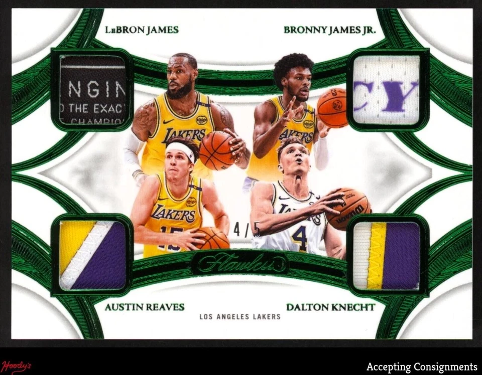 2024-25 Flawless LeBron Reaves Bronny James Jr. Knecht RC TAG GAME-USED PATCH /5