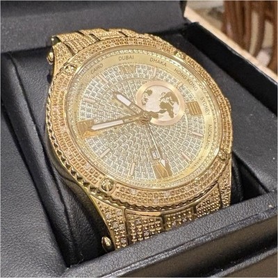 JBW Jet Setter Men's Gold  w over 100 natural diamonds Watch w/ Box