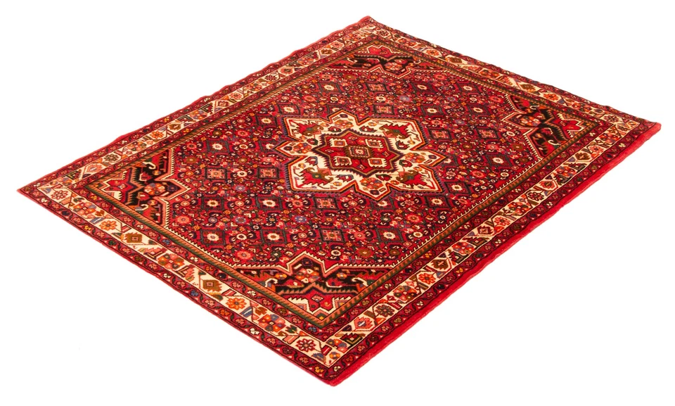 Tapete de área tradicional vintage oriental feito à mão 5'3" x 6'7" lã - Imagem 4 de 4