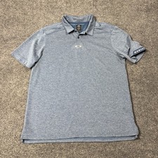 Oakley Polo Shirt Mens Large Blue Golf Performance Regular Fit Heather Logo