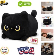Black Cat Plush, Cute Cat Plushies Toy, Soft Kitten Plushie Cuddle Pillow, An...