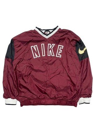 Vintage 90s Nike Spellout Nylon Windshirt Pullover   Size M