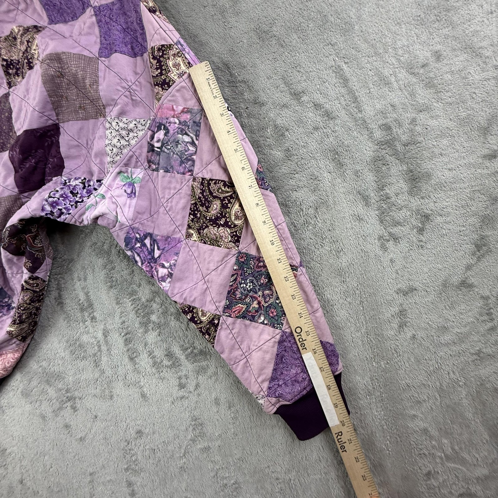 Vintage Patchwork Quilted Bomber Jacket Womens 2X… - image 9