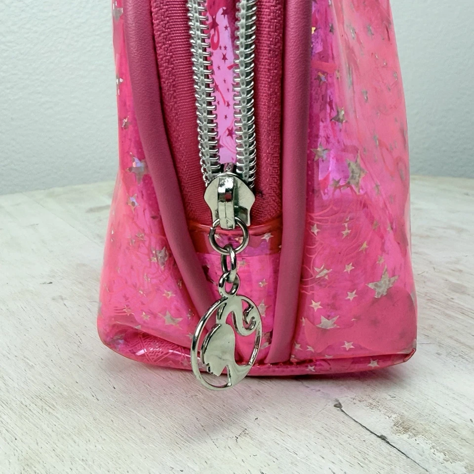 Miniso x Barbie Brillo Kawaii Rosa Cosmético Maquillaje Bolsa de Almacenamiento Estuche Contenedor✨ Foto 2 de 4