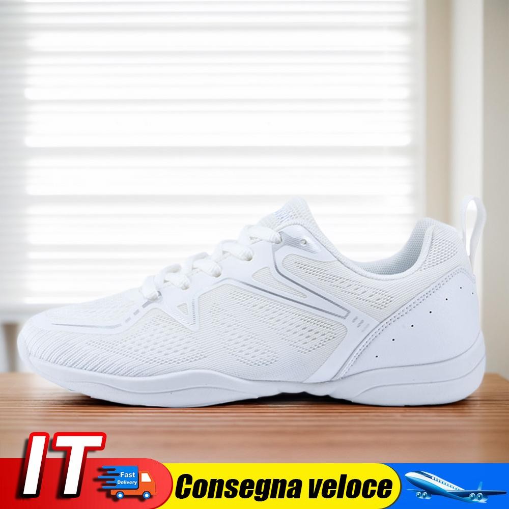 LOTTO Scarpe da cheerleader bianche sneakers da tennis per allenamenti da competizion