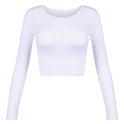 Women's Long Sleeve Basic Crop Tops Teen Girl Casual Cute Yoga Shirts