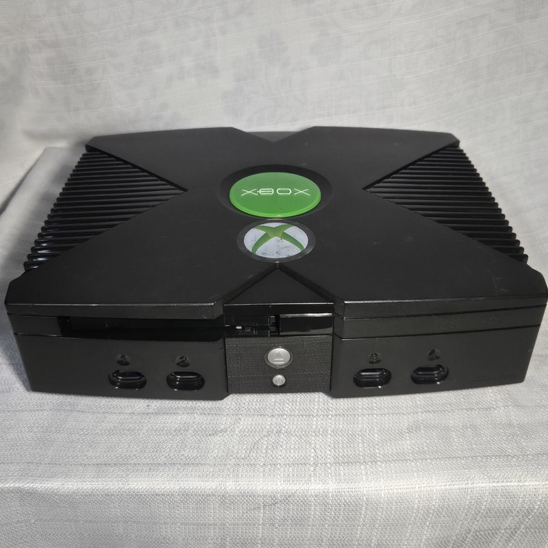 ORIGINAL Microsoft Xbox Console Black w/ AV & DVD Playback Kit no Power Cable