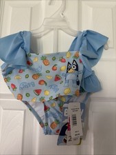 Disney BLUEY Swimsuit Toddler Girls 2 Piece Tankini Size 2t Bikini Swim Set NEW