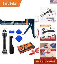 Caulk Gun Kit with Drip-Free Technology - Smooth Silicone Sealant Tool
