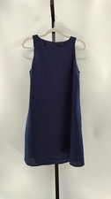 Quince Women 100% European Linen Tank Mini Dress Deep Navy S