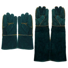 Animal Handling Gloves Leather Sleeve Bite Proof Dog Cat Bird Reptile Protection