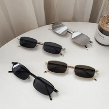 Retro Small Square Sunglasses Men Women Metal Frame Rectangle Sunglasses Eyewear