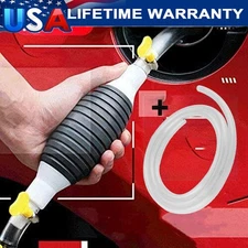 SIPHON HAND PUMP KIT PORTABLE MANUAL CAR FUEL TRANSFER PUMP FITS GASOLINE US