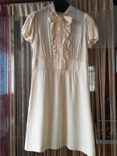 Prada Silk Frill Bow Tie Dress Size 42 Used Japan