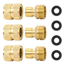 Brass Full Flow Garden Hose Quick Release Connect Adaptor Fitting, Full Port ...