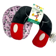 Set Of 2 Baby Disney Mickey  Minnie Mouse Neck Roll Pillows. I New, 1 Used Twin