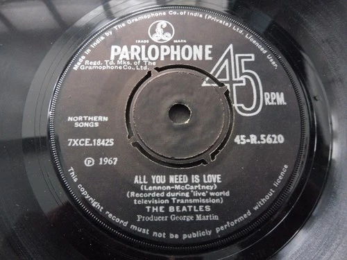 The Beatles – All You Need Is Love 1967 INDIA 45 PARLOPHONE
