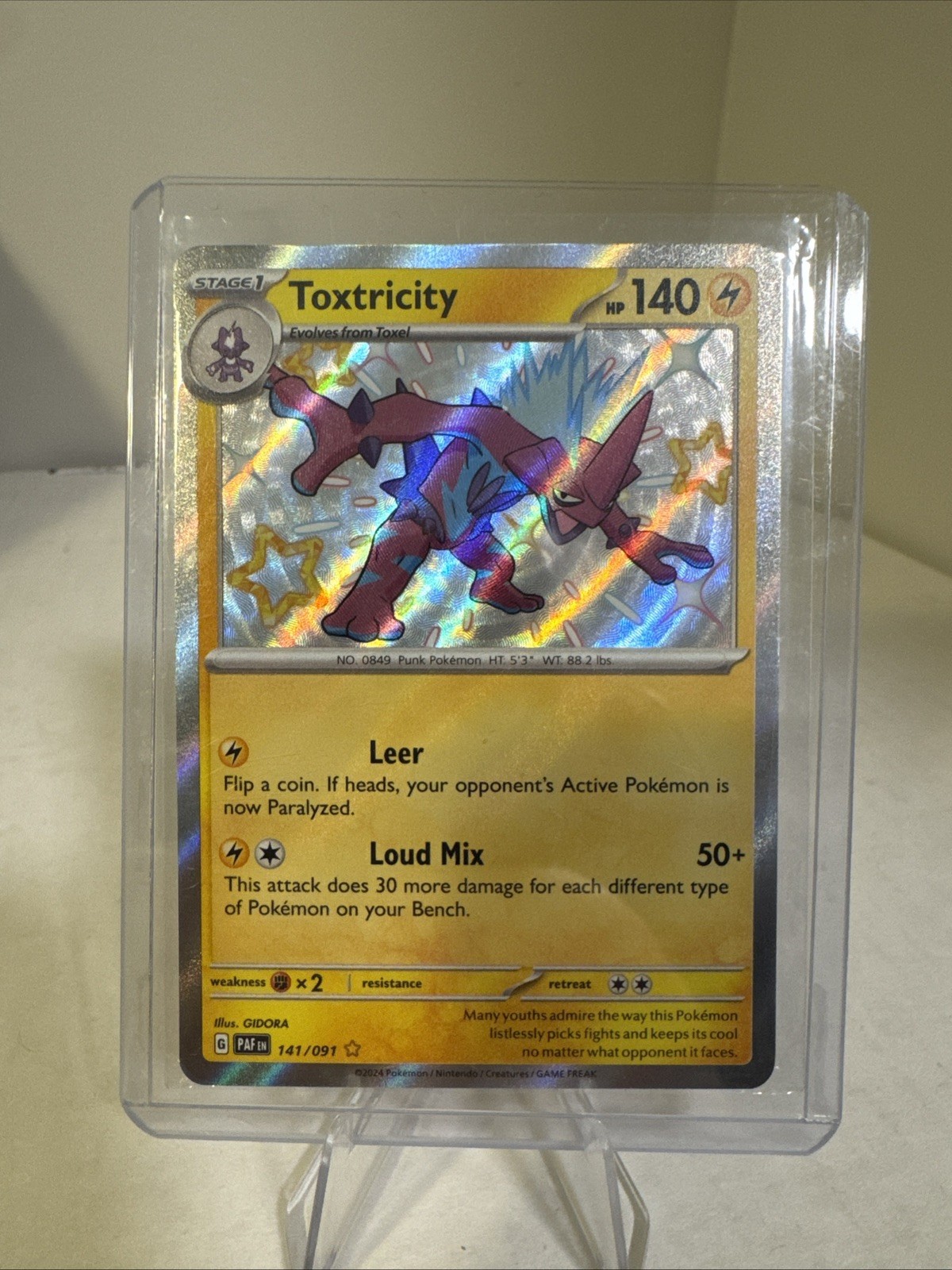 Toxtricity 141/091 Shiny Rare SV: Paldean Fates Pokemon TCG NM
