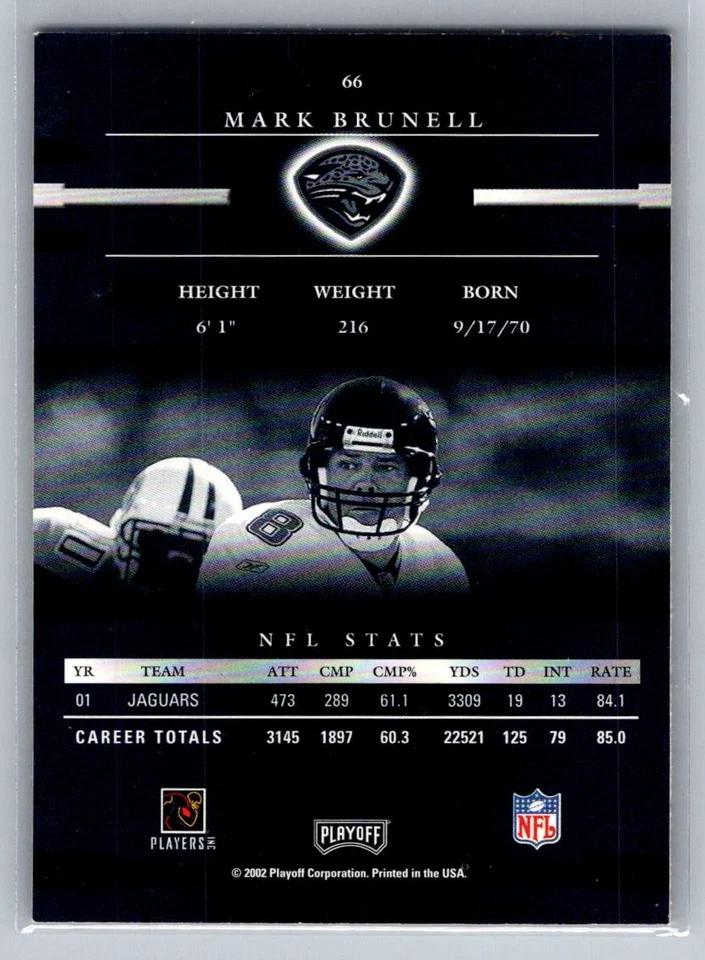 💎2002 Playoff Prestige Football #66 Mark Brunell - Jacksonville Jaguars💎 - Image 2 of 2