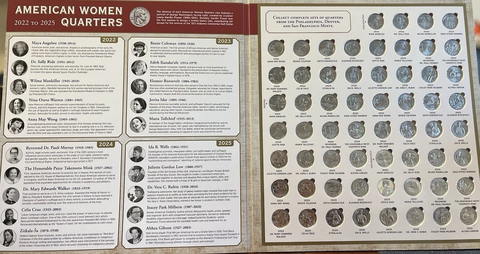 Cartera American Women Quarters 2022-2025 | Juego completo P D S + 2 monedas de bonificación Foto 3 de 4