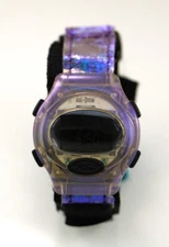 Fossil Cyclops Watch Men Purple Iridescent Black 100m Alarm Date Chron Quartz