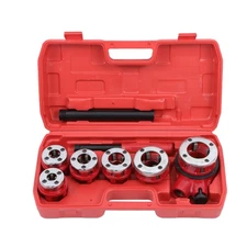 Ratchet Pipe Threader Kit Ratcheting Pipe Threading Tool Set With 6 Dies Set