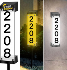 Solar House Numbers for Outside, Lighted Solar Address Sign Plaque Address