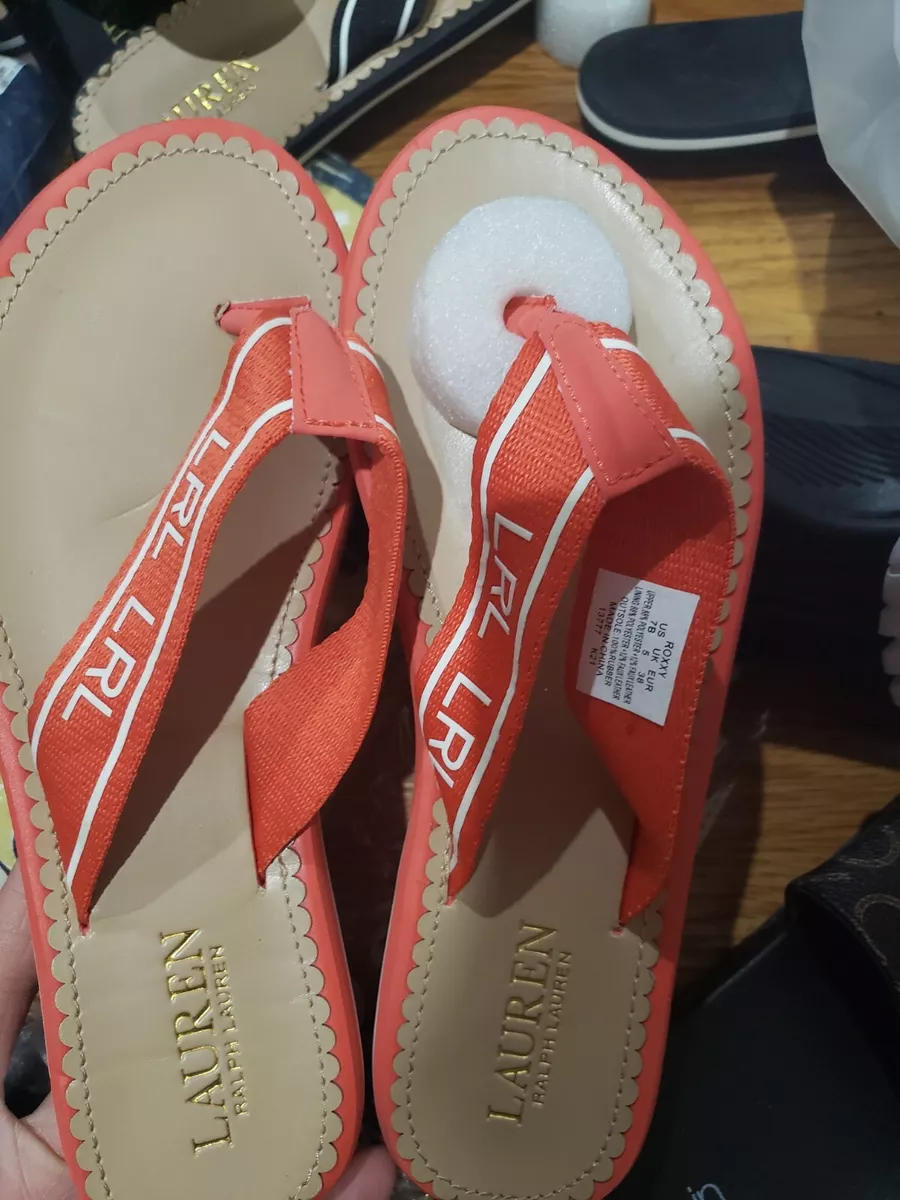 Lauren by Ralph Lauren Women s Roxxy Webbed Logo Flip Flop
