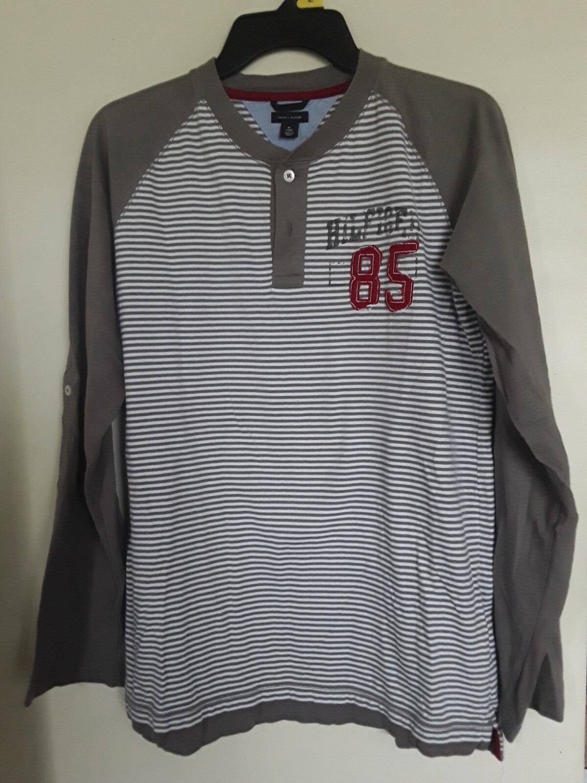 Tommy Hilfiger Youth Size 20 XL Gray-Green Henley Long Sleeve Shirt