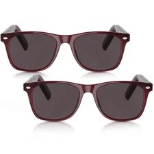 Smart Polarized Sunglasses UV 400 AI Translator Headphones Mens Shades Red 2Pack