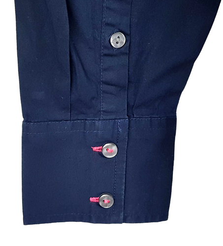 TOMMY HILFIGER Womans Navy Blue L/S EVENING SHIRT Stretch - L - UK16 - RRP £87 - Picture 7 of 11